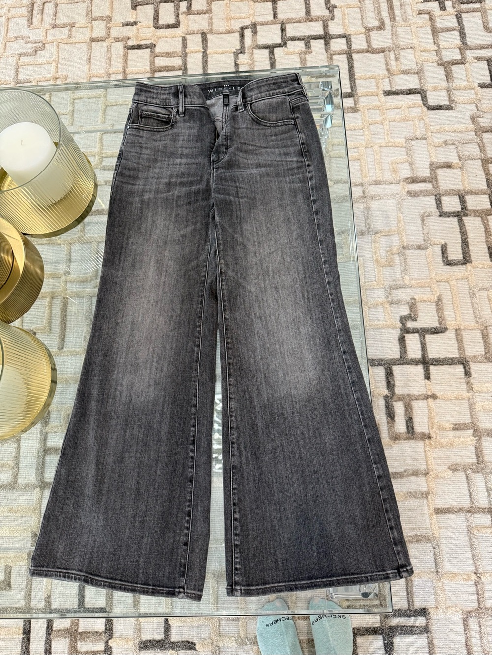 White House Black Market Gray Wide-Leg Women's Jeans